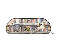 ESASAM Oodles of Poodles Leather Semi-Circular Storage Bag, Semi-Circular Shape, Simple and Fashionable
