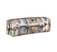 ESASAM Oodles of Poodles Leather Zipper Three-Dimensional Pencil Case, Simple and Elegant, Fashionable and Practical