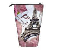 ESASAM Paris Eiffel Tower Flower Vertical Retractable Pencil Case, Easy to Use, Adjustable Size According to Needs