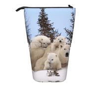 ESASAM Polar Bear Vertical Retractable Pencil Case, Easy to Use, Adjustable Size According to Needs