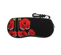 ESASAM Poppy Flowers Vivid Petals Print Unique Full-Frame Printed Glasses Case â€“ Lightweight & Flexible Chloroprene Rubber Case