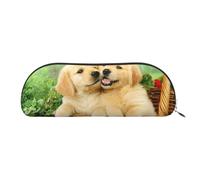 ESASAM Puppy Golden Retriever Leather Semi-Circular Storage Bag, Semi-Circular Shape, Simple and Fashionable