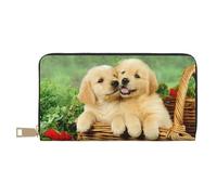 ESASAM Puppy Golden Retriever Long Imitation Leather Wallet, Stylish, Practical, and Durable