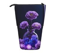 ESASAM Purple Beauty Butterfly A Pencil Case with A Retractable Design, Versatile and Durable