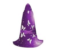ESASAM Purple Butterflies Printed Teenage Hooded Cloak - Oversized Hat, Comfortable And Durable