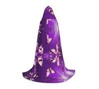 ESASAM Purple Butterflies Teenage Hooded Cloak - Oversized Hat, Comfortable And Durable