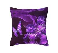 ESASAM Purple Butterfly Print Stylish Throw Pillow - Double-Sided Printed Design, 100% Polyester Material