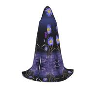 ESASAM Purple Flowers Teenage Hooded Cloak - Oversized Hat, Comfortable And Durable
