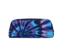 ESASAM Purple Tie Dye Leather Zipper Three-Dimensional Pencil Case, Simple and Elegant, Fashionable and Practical