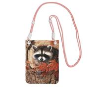 ESASAM Raccoon In The Fall Tree Hole A Large Capacity Crossbody Phone Case For Worry Free Travel