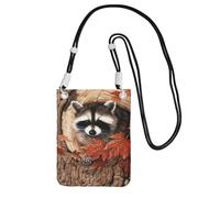 ESASAM Raccoon In The Fall Tree Hole A Large Capacity Crossbody Phone Case For Worry Free Travel