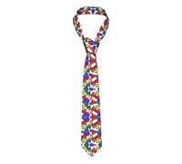 ESASAM Rainbow Colored Gay Pride Hearts Print Stylish Men'S Necktie - Premium Polyester Fiber Fabric, Perfect For Business And Formal Occasions
