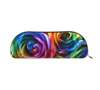 ESASAM Rainbow Rose Leather Semi-Circular Storage Bag, Semi-Circular Shape, Simple and Fashionable
