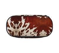 ESASAM Red and White Cowhide Fashion Pencil Case-The Necessary Storage Space for Pens, Pencils and Stationery