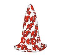 ESASAM Red Lobster Print Teenage Hooded Cloak - Oversized Hat, Comfortable And Durable
