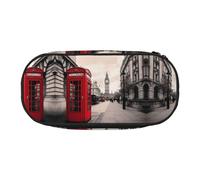 ESASAM Red Phone Booth London Street Fashion Pencil Case-The Necessary Storage Space for Pens, Pencils and Stationery