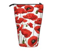 ESASAM Red Poppy Flower A Pencil Case with A Retractable Design, Versatile and Durable
