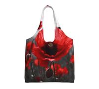 ESASAM Red Poppy Flower Stylish Canvas One-Shoulder Commuter Bag-Suitable For Daily Use And Urban Exploration