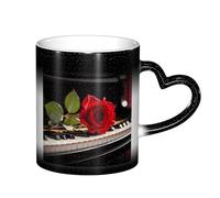 ESASAM Red Rose On Piano Starry Sky Color Changing Mug, Adding A Touch of Magic to Your Daily Life