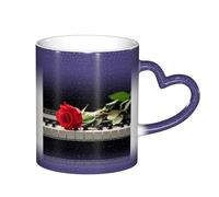 ESASAM Red Rose On Piano Starry Sky Color Changing Mug, Adding A Touch of Magic to Your Daily Life