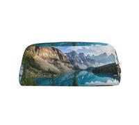 ESASAM Rocky Mountains Leather Zipper Three-Dimensional Pencil Case, Simple and Elegant, Fashionable and Practical