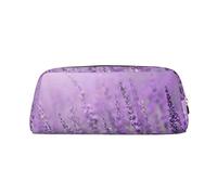 ESASAM Romantic Purple Lavender Leather Zipper Three-Dimensional Pencil Case, Simple and Elegant, Fashionable and Practical