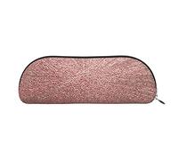 ESASAM Rose Gold Pink Leather Semi-Circular Storage Bag, Semi-Circular Shape, Simple and Fashionable