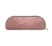 ESASAM Rose Gold Pink Leather Semi-Circular Storage Bag, Semi-Circular Shape, Simple and Fashionable