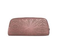 ESASAM Rose Gold Pink Leather Zipper Three-Dimensional Pencil Case, Simple and Elegant, Fashionable and Practical
