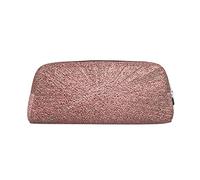 ESASAM Rose Gold Pink Leather Zipper Three-Dimensional Pencil Case, Simple and Elegant, Fashionable and Practical