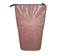 ESASAM Rose Gold Pink Vertical Retractable Pencil Case, Easy to Use, Adjustable Size According to Needs