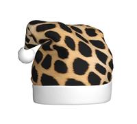 ESASAM Rough Leopard Print Adult Plush Christmas Hat, Comfortable And Holiday Accessories For The Holiday Season
