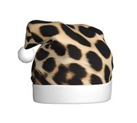 ESASAM Rough Leopard Printed Adult Plush Christmas Hat, Comfortable And Holiday Accessories For The Holiday Season