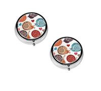 ESASAM Round Mini Medicine Box Cute Snail, Three Spaces, Light And Portable