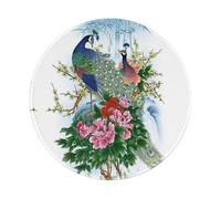 ESASAM (Round) Non-Slip Rubber Mouse Pad 8in Peacock, Thickened Design Is Fashionable And Durable
