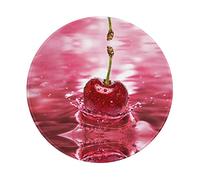 ESASAM (Round) Non-Slip Rubber Mouse Pad 8in Red Cherries, Thickened Design Is Fashionable And Durable