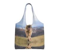 ESASAM Running German Shepherd Dog Stylish Canvas One-Shoulder Commuter Bag-Suitable For Daily Use And Urban Exploration