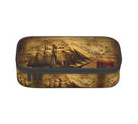 ESASAM Sailing Pirate Theme Print Stylish Pencil Case - Oxford Fabric, Spacious, and Durable Design for Organized Storage