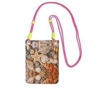 ESASAM Seashell Landscape On The Beach A Large Capacity Crossbody Phone Case For Worry Free Travel