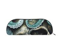 ESASAM Skull Octopus Art Leather Semi-Circular Storage Bag, Semi-Circular Shape, Simple and Fashionable