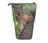ESASAM Squirrel in The Tree Vertical Retractable Pencil Case, Easy to Use, Adjustable Size According to Needs