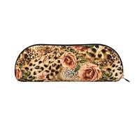 ESASAM Striped Leopard Leather Semi-Circular Storage Bag, Semi-Circular Shape, Simple and Fashionable