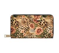 ESASAM Striped Leopard Long Imitation Leather Wallet, Stylish, Practical, and Durable