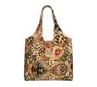 ESASAM Striped Leopard Stylish Canvas One-Shoulder Commuter Bag-Suitable For Daily Use And Urban Exploration