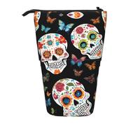 ESASAM Sugar Skulls A Pencil Case with A Retractable Design, Versatile and Durable