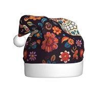 ESASAM Sugar Skulls Adult Plush Christmas Hat, Comfortable And Holiday Accessories For The Holiday Season