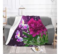 ESASAM Super Soft Flannel Blanket Beautiful Purple Butterfly Floral, Durable, Comfortable And Fashionable, With Excellent Hand Feeling