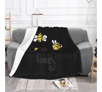 ESASAM Super Soft Flannel Blanket Bee Love Honey, Durable, Comfortable And Fashionable, With Excellent Hand Feeling
