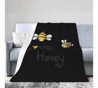 ESASAM Super Soft Flannel Blanket Bee Love Honey, Warm And Not Pilling, Super Light