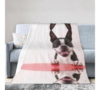 ESASAM Super Soft Flannel Blanket Cute Dog, Warm And Not Pilling, Super Light
